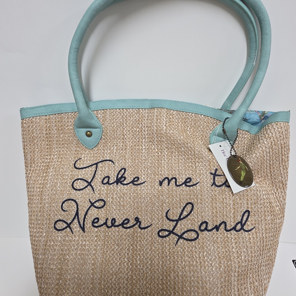 Stylish Tan and Blue Tote Bag